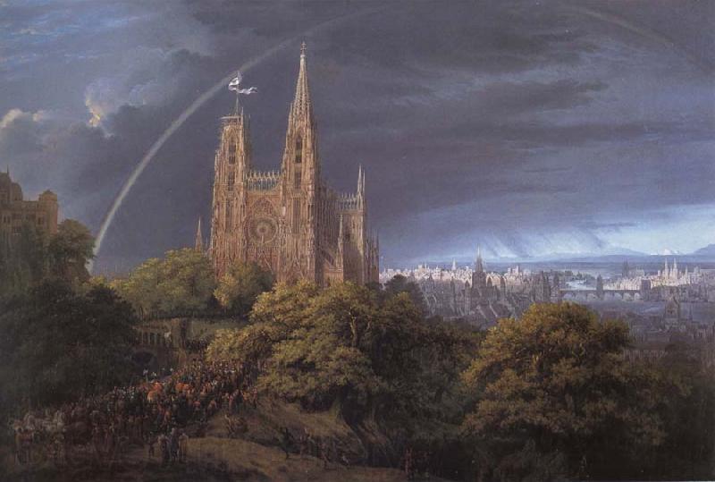 Karl friedrich schinkel Medieval City on a River